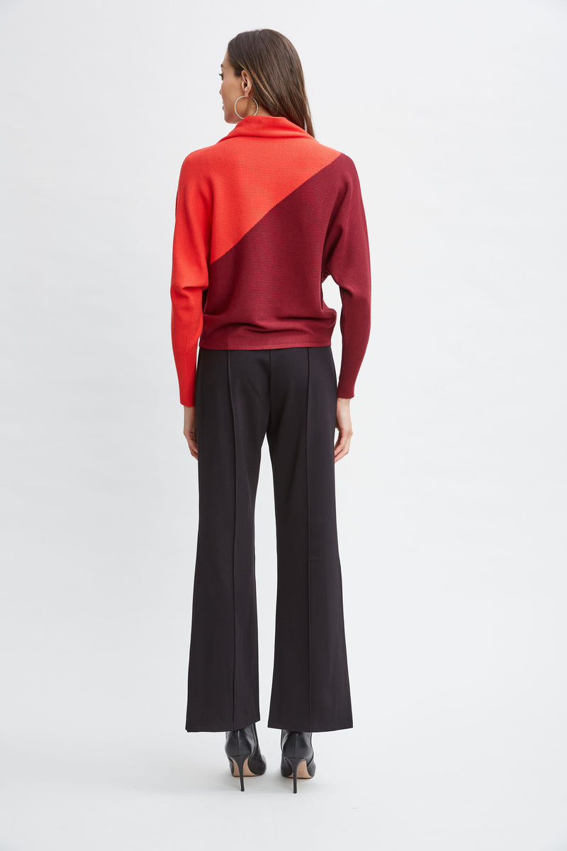 T-Tahari Asymmetric Colorblock Sweater