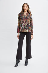 T-Tahari Paisley Split Neck Shirt