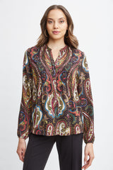 T-Tahari Paisley Split Neck Shirt