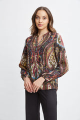 T-Tahari Paisley Split Neck Shirt