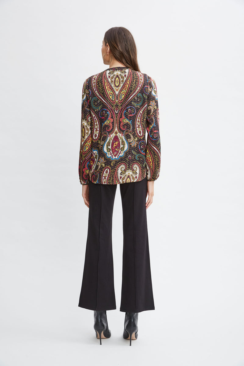 T-Tahari Paisley Split Neck Shirt