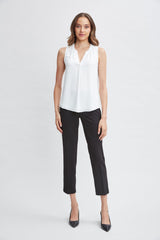 T-Tahari Sleeveless Split Neck Shirt