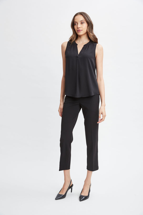 T-Tahari Sleeveless Split Neck Shirt