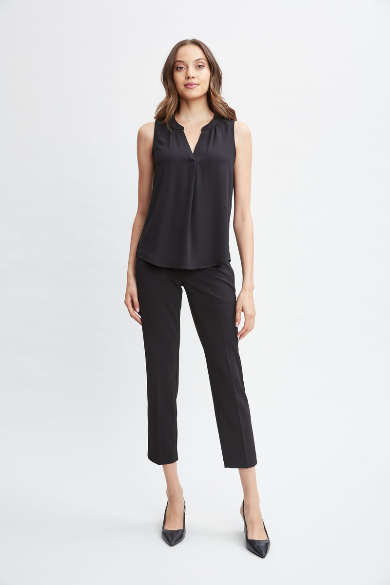 T-Tahari Sleeveless Split Neck Shirt