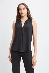 T-Tahari Sleeveless Split Neck Shirt