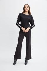 T-Tahari Stitch Sleeve Sweater