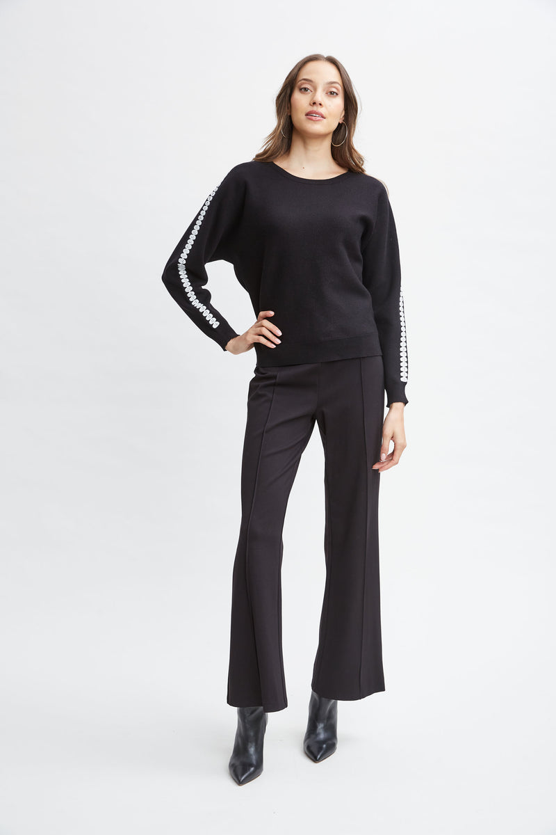 T-Tahari Stitch Sleeve Sweater