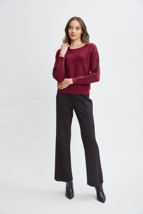 T-Tahari Stitch Sleeve Sweater