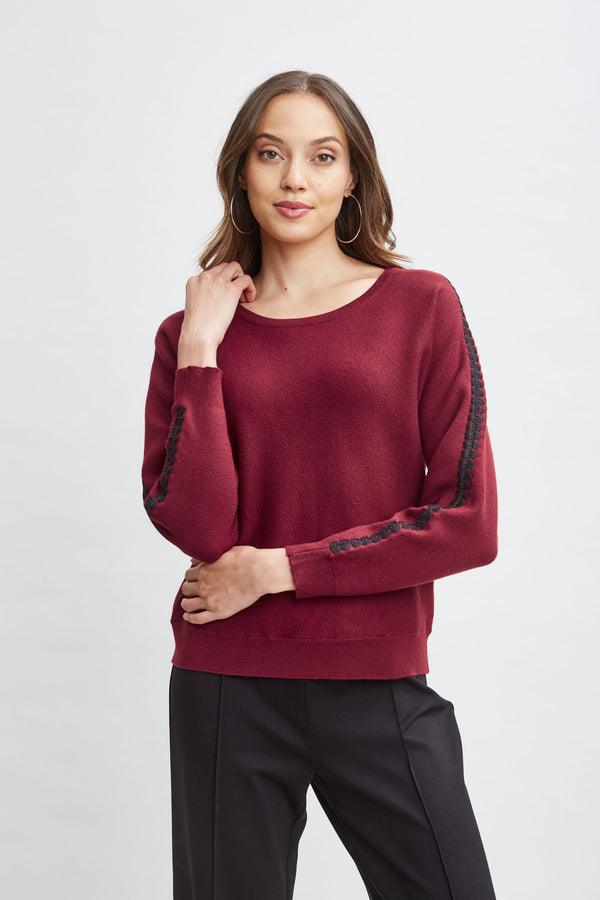 T-Tahari Stitch Sleeve Sweater