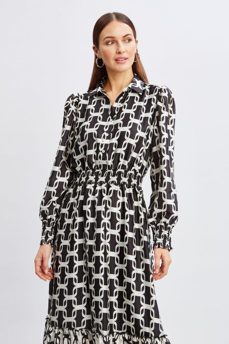 T Tahari Geometric Chain Shirt Dress Elie Tahari