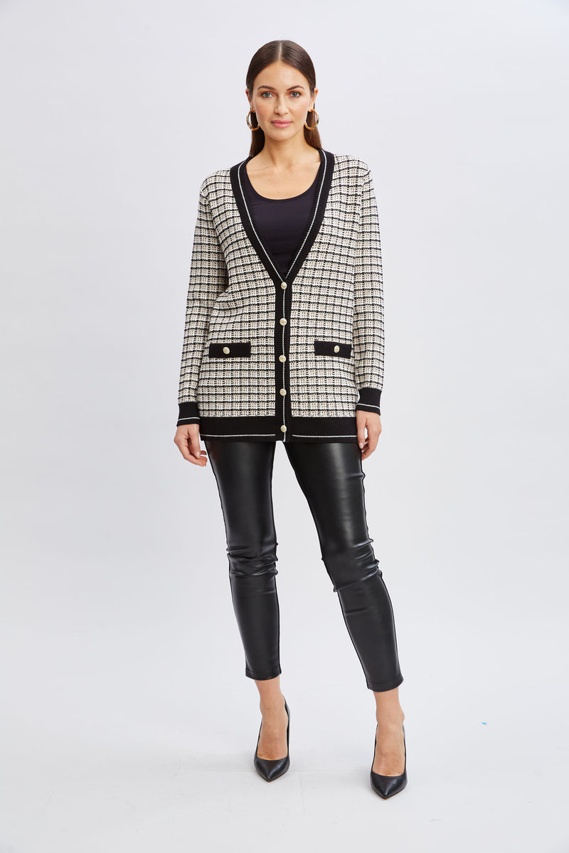 T-Tahari Plaid Cardigan