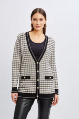 T-Tahari Plaid Cardigan