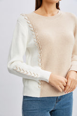 T-Tahari Colorblock Stitch Sweater