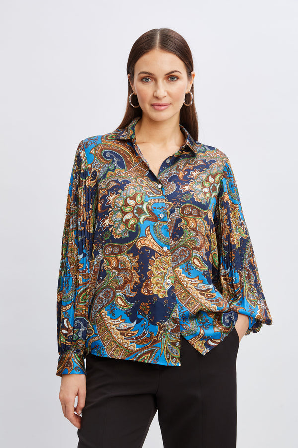 T-Tahari Royal Paisley Button Down