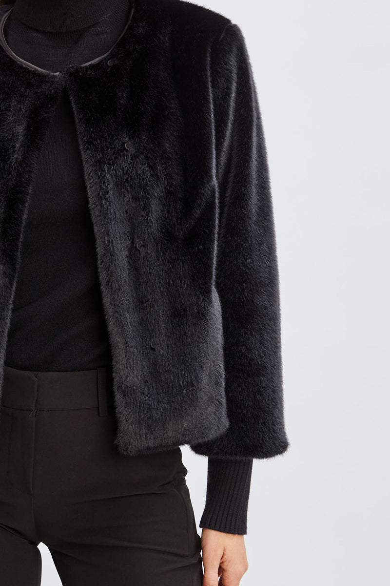 T Tahari Vegan Fur Jacket Elie Tahari