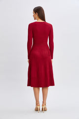 T-Tahari Lurex Mock Wrap Sweater Dress