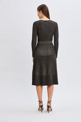 T-Tahari Lurex Mock Wrap Sweater Dress