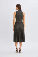 T-Tahari Metallic Mock Neck Dress