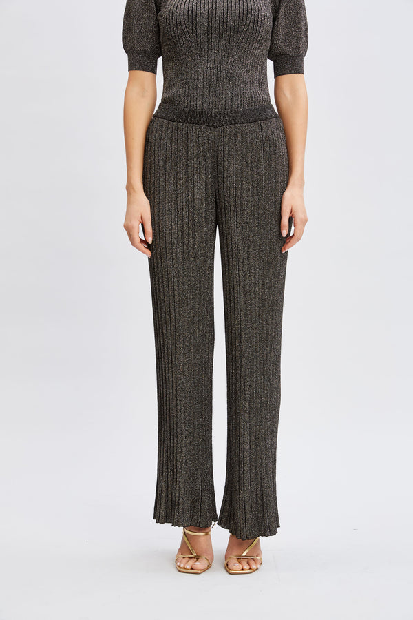 T-Tahari Metallic Wide Leg Pant