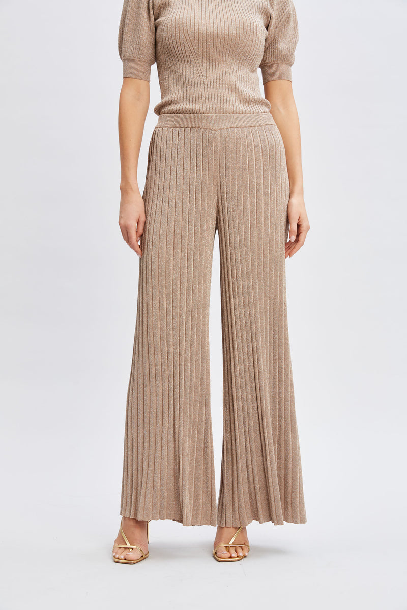 T-Tahari Metallic Wide Leg Pant