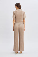 T-Tahari Metallic Wide Leg Pant