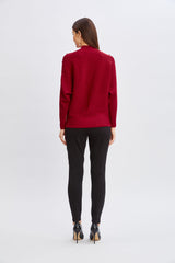 T-Tahari Crystal Sleeve Metallic Sweater