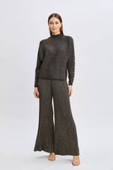 T-Tahari Crystal Sleeve Metallic Sweater