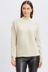 T-Tahari Crystal Sleeve Lurex Sweater