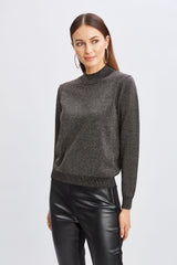 Metallic Mock Neck Sweater