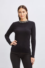 T-Tahari Mock Pearl Neck Sweater