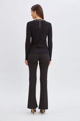 T-Tahari Mock Pearl Neck Sweater