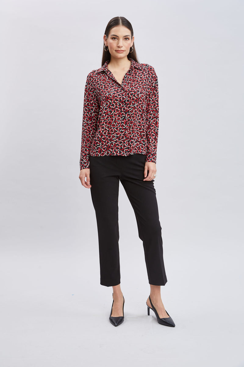 T-Tahari Heart Link Print Shirt