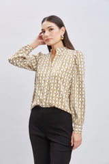 T-Tahari Chain Print Button Down Shirt