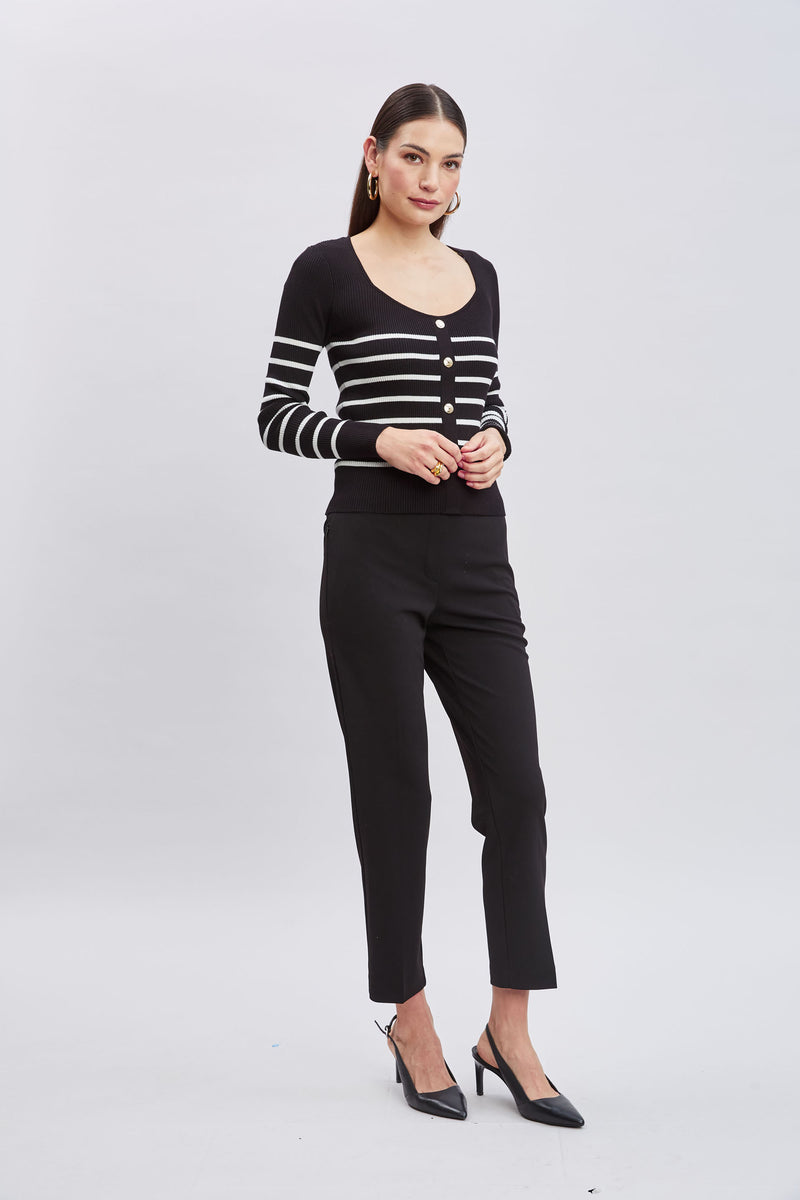 T-Tahari Sweetheart Stripe Sweater