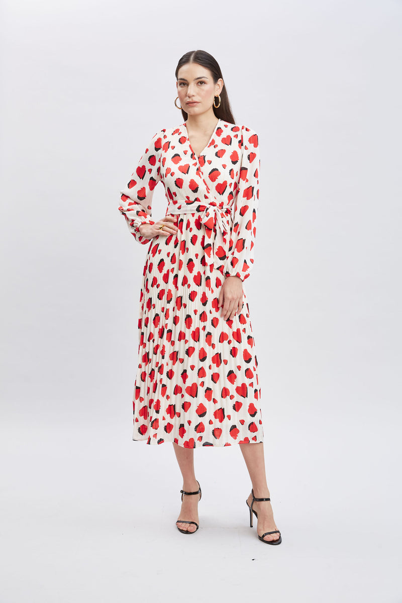 T-Tahari Shadow Heart Wrap Dress