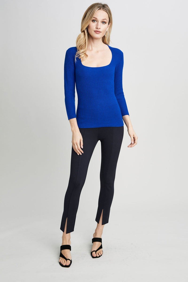 Silk/Cashmere Contour Sweater