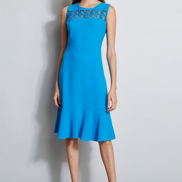 Riley Fit and Flare Dress Aegean Blue