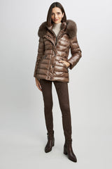 Kimberly Fur Trim Short Down Puffer Coat