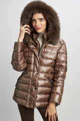 Kimberly Fur Trim Short Down Puffer Coat